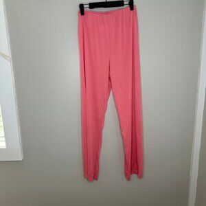 Vintage Vanity Fair Women's Coral Nylon Lounge Pants Wide Leg